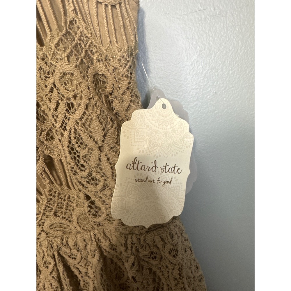 Altar'd‎ State Lace Halter Dress Sleeveless Party Cocktail Dress Mocha S - Picture 5 of 5